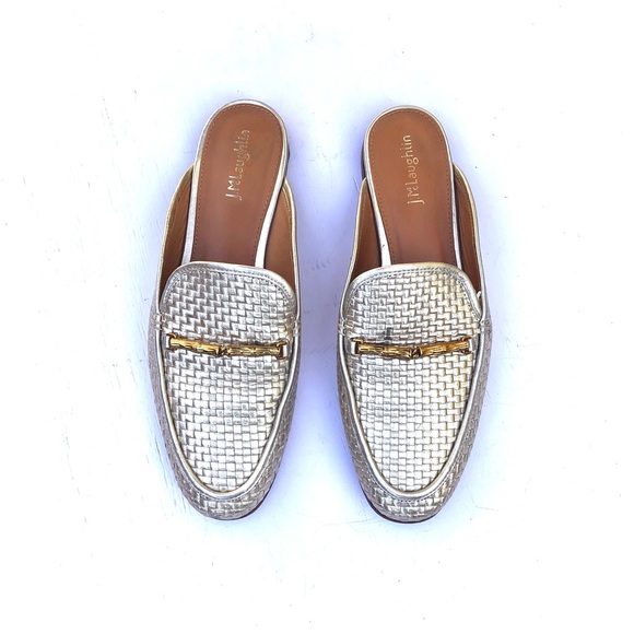 J. McLaughlin Shoes J Mclaughlin Metallic Mules Shoes Euc Flats Sz 8 Poshmark